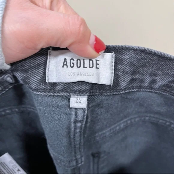 AGOLDE High Rise Straight Jeans in Distortion size 25 distressed grey jeans - Picture 7 of 8